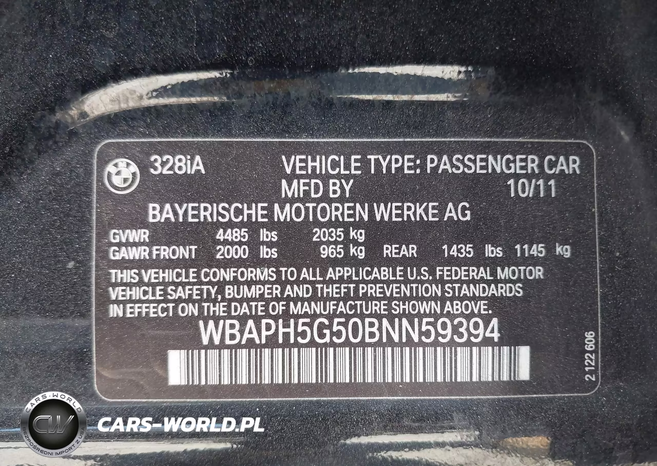 2011 BMW 328I VIN:WBAPH5G50BNN59394 - 9