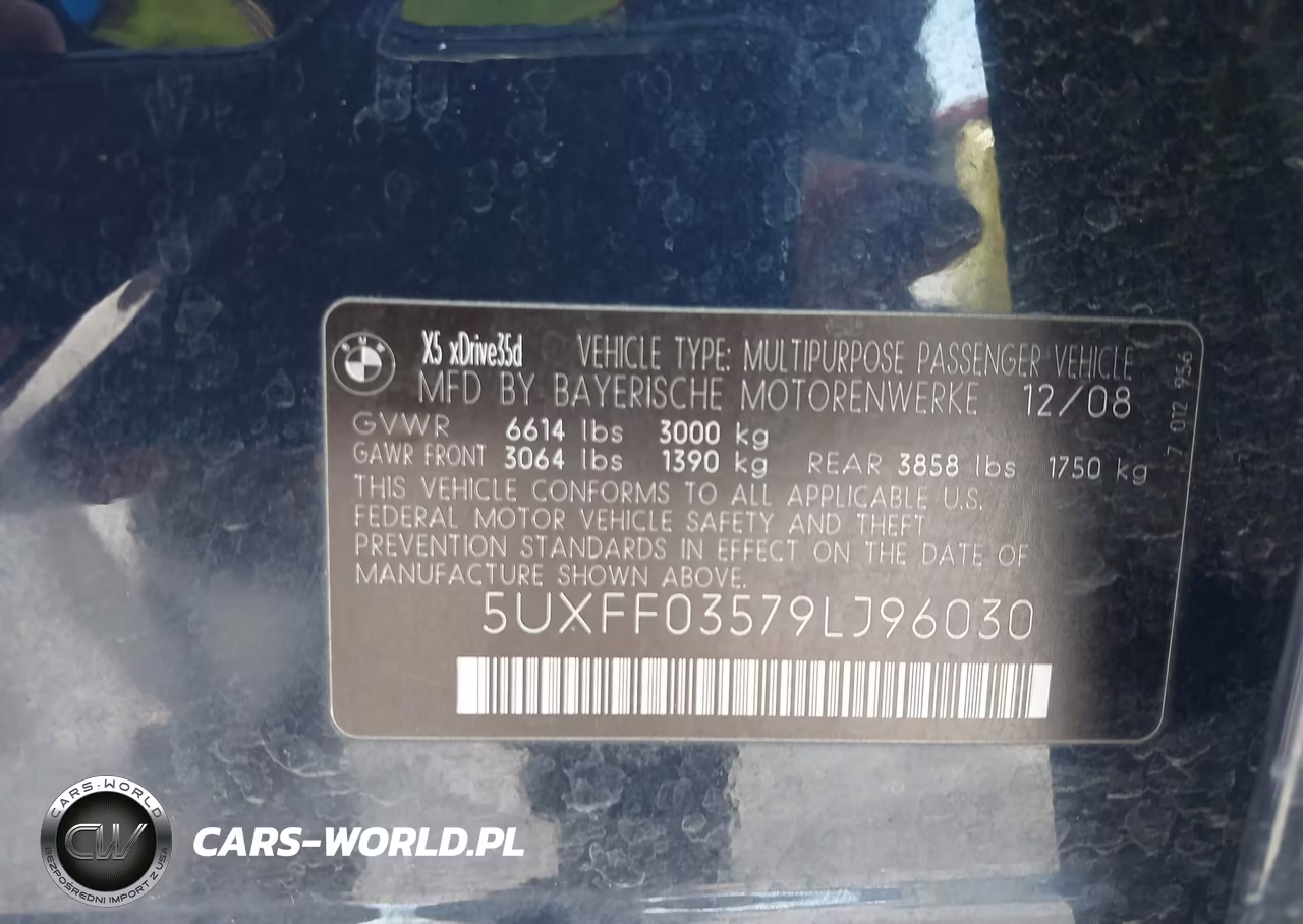 2009 BMW X5 xDrive35D VIN:5UXFF03579LJ96030 - 9