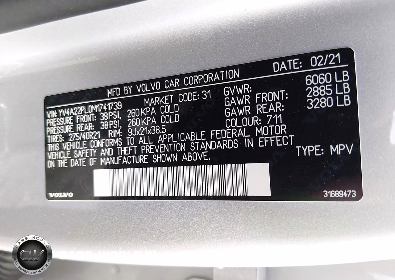 2021 Volvo Xc90 T6 Inscription 7 Passenger VIN:YV4A22PL0M1741739 - 9