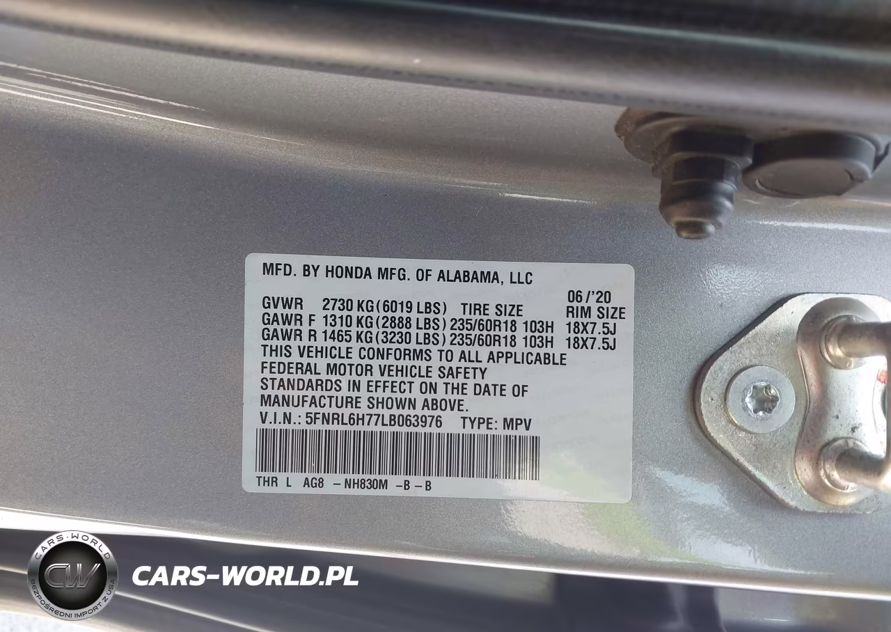 2020 Honda Odyssey Ex-L-Ex-L W-Navi Res VIN:5FNRL6H77LB063976 - 9