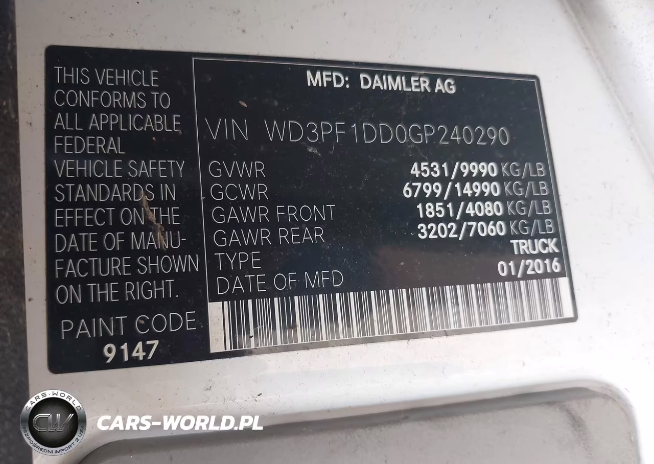 2016 Mercedes-Benz Sprinter 3500 High Roof VIN:WD3PF1DD0GP240290 - 9