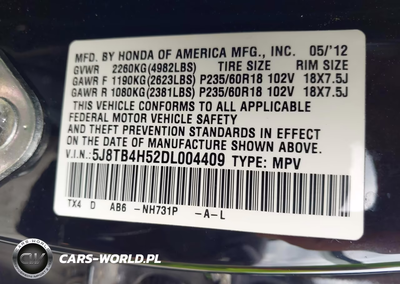 2013 Acura Rdx VIN:5J8TB4H52DL004409 - 9