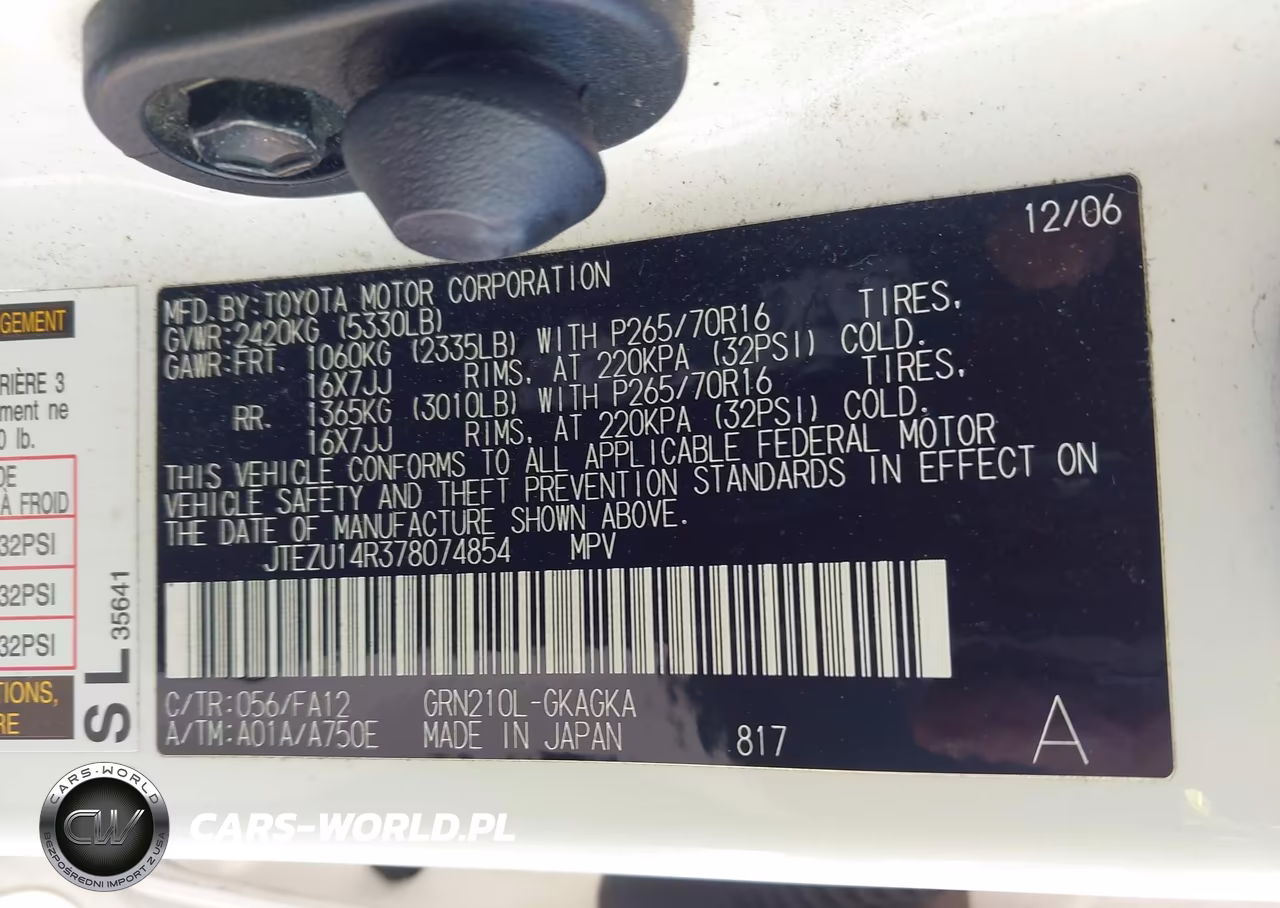 2007 Toyota 4Runner Sr5 VIN:JTEZU14R378074854 - 9