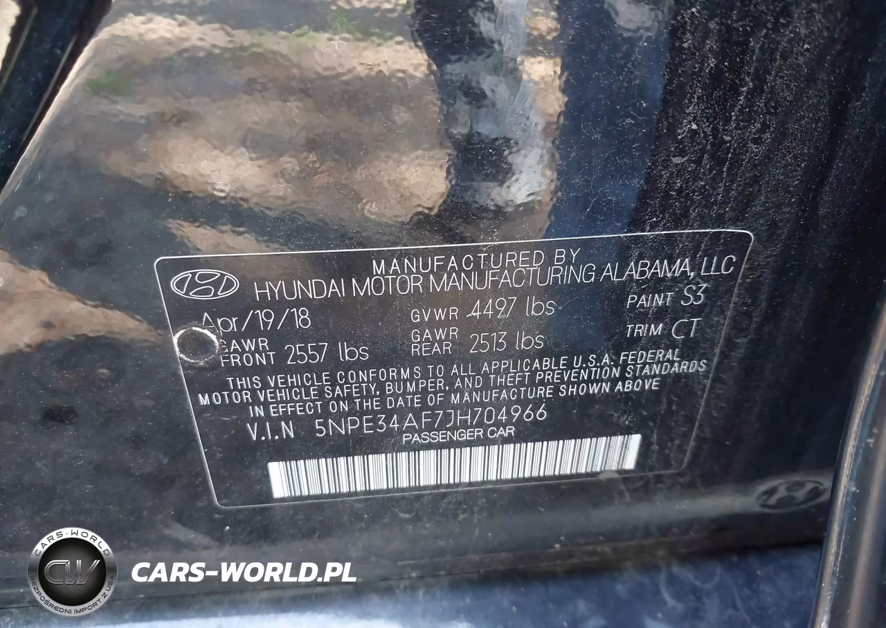 2018 Hyundai Sonata Sport+ VIN:5NPE34AF7JH704966 - 9