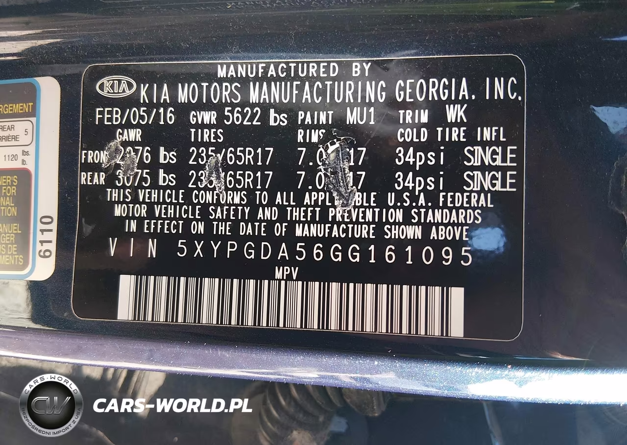 2016 Kia Sorento 3.3L Lx VIN:5XYPGDA56GG161095 - 9