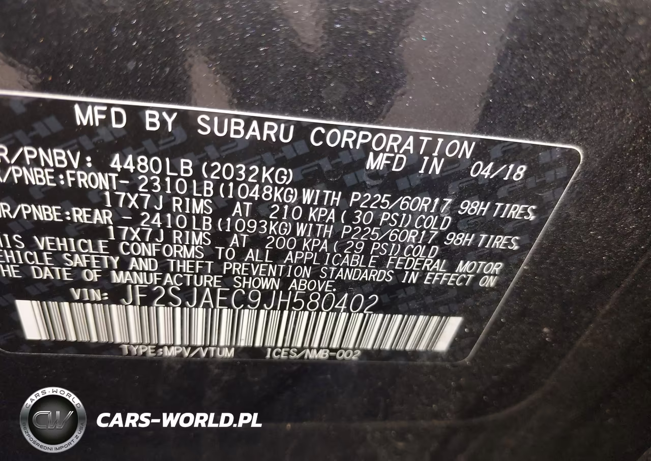 2018 Subaru Forester 2.5I Premium VIN:JF2SJAEC9JH580402 - 9