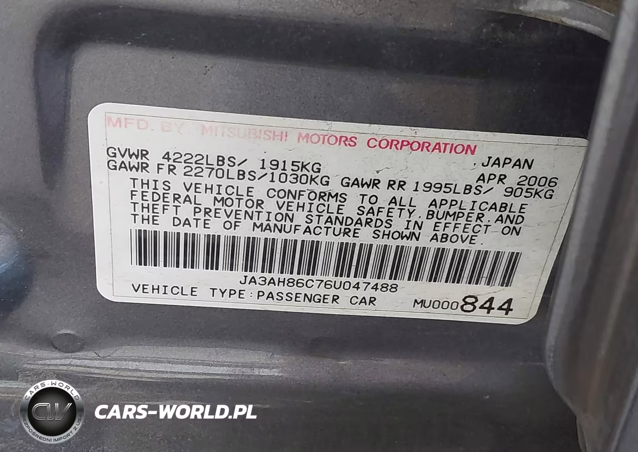 2006 Mitsubishi Lancer Evolution Ix-Mr VIN:JA3AH86C76U047488 - 9
