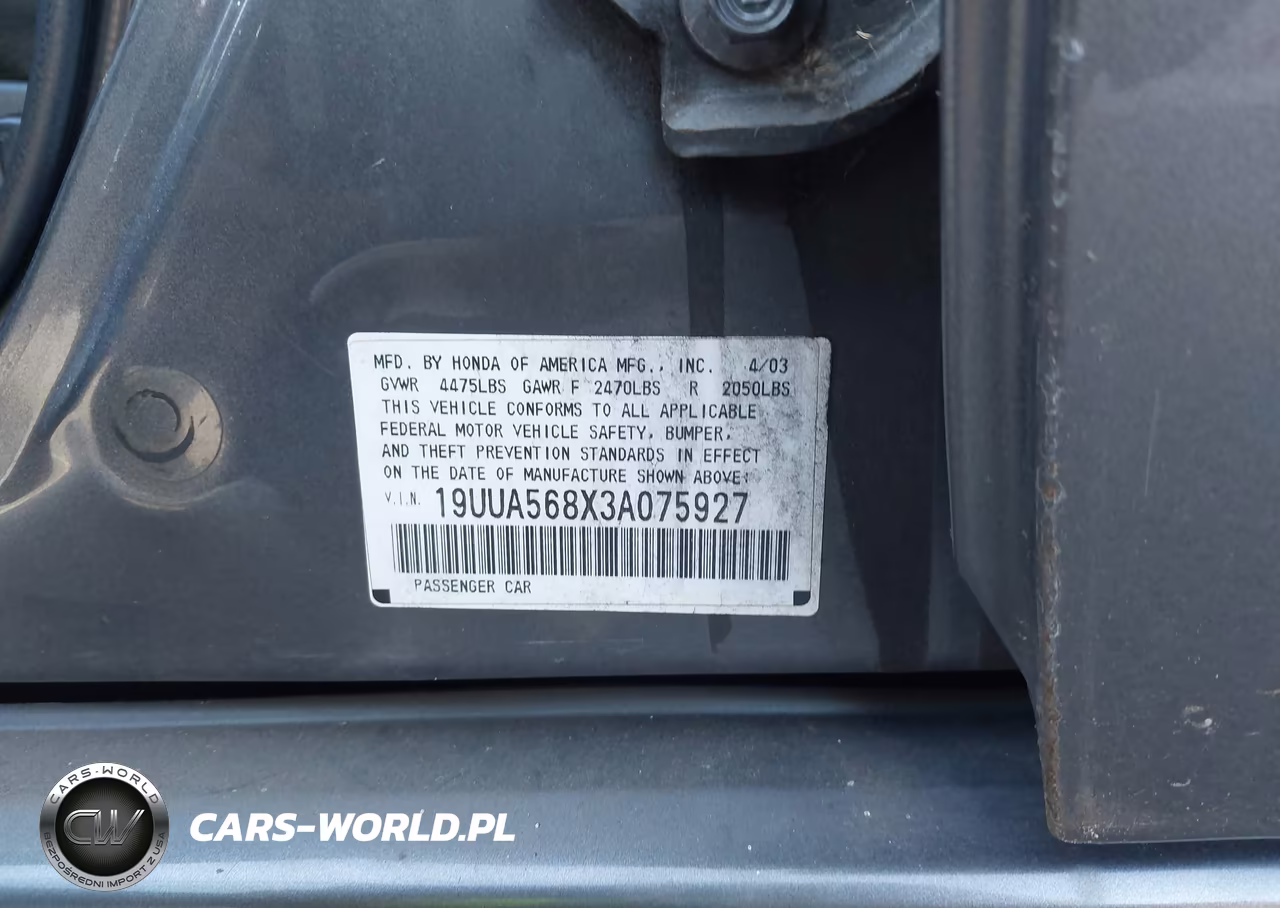 2003 Acura Tl 3.2 Type S VIN:19UUA568X3A075927 - 9