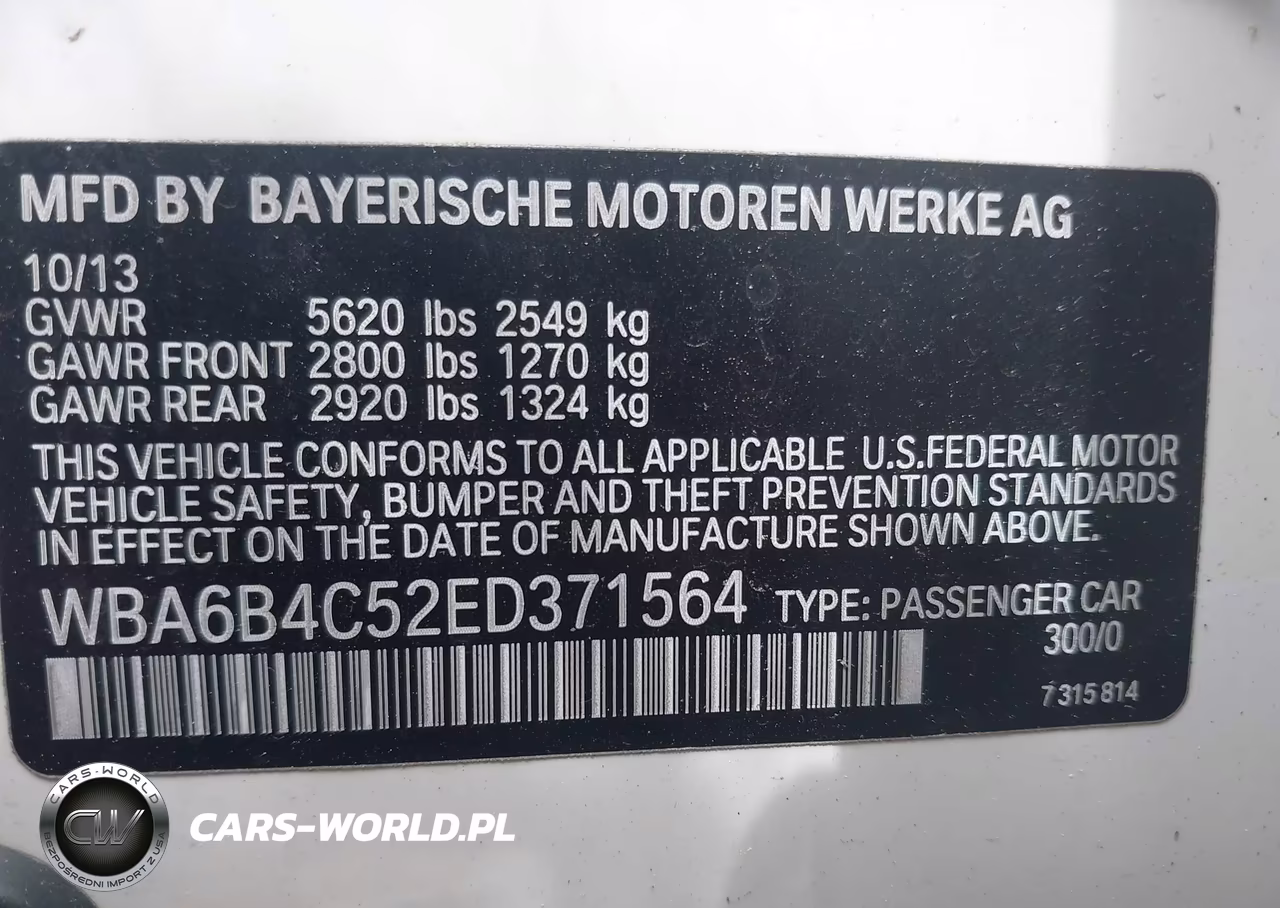 2014 BMW 650I Gran Coupe xDrive VIN:WBA6B4C52ED371564 - 9