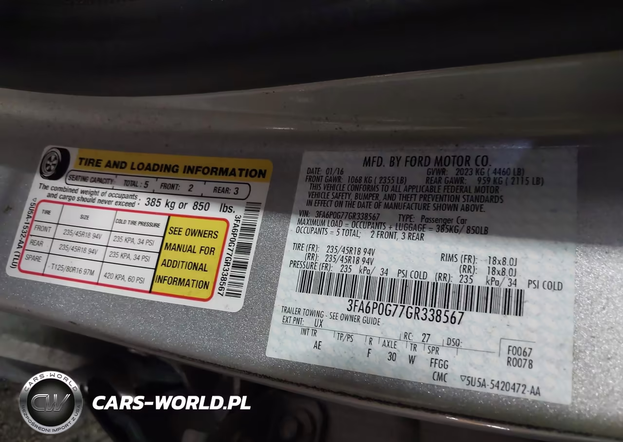 2016 Ford Fusion S VIN:3FA6P0G77GR338567 - 9