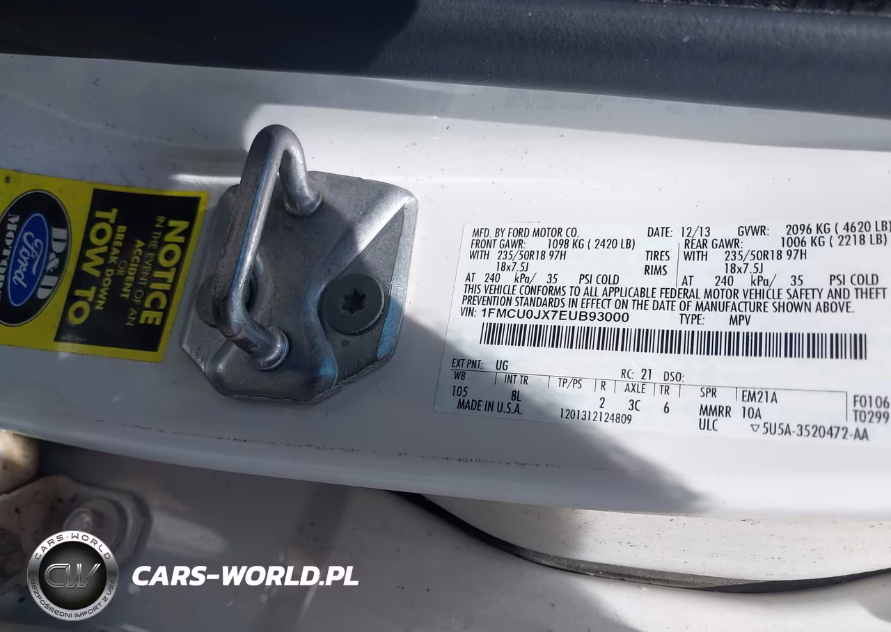 2014 Ford Escape Titanium VIN:1FMCU0JX7EUB93000 - 9
