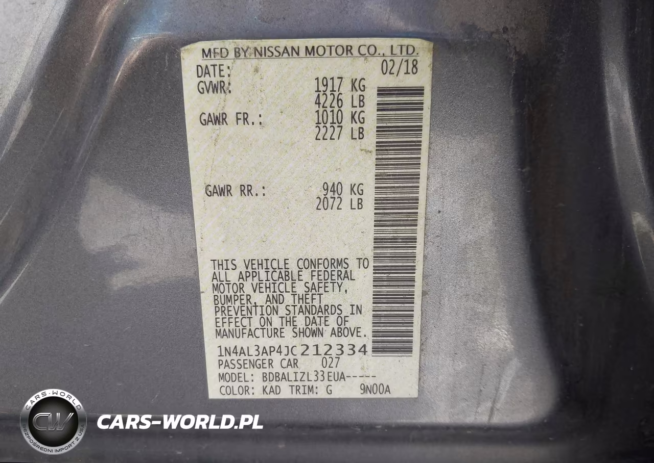 2018 Nissan Altima 2.5 Sv VIN:1N4AL3AP4JC212334 - 9