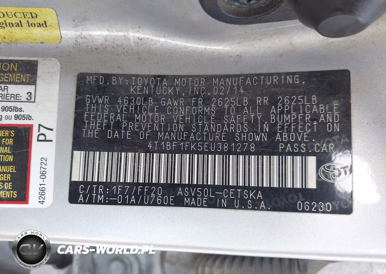 2014 Toyota Camry Se VIN:4T1BF1FK5EU381278 - 9
