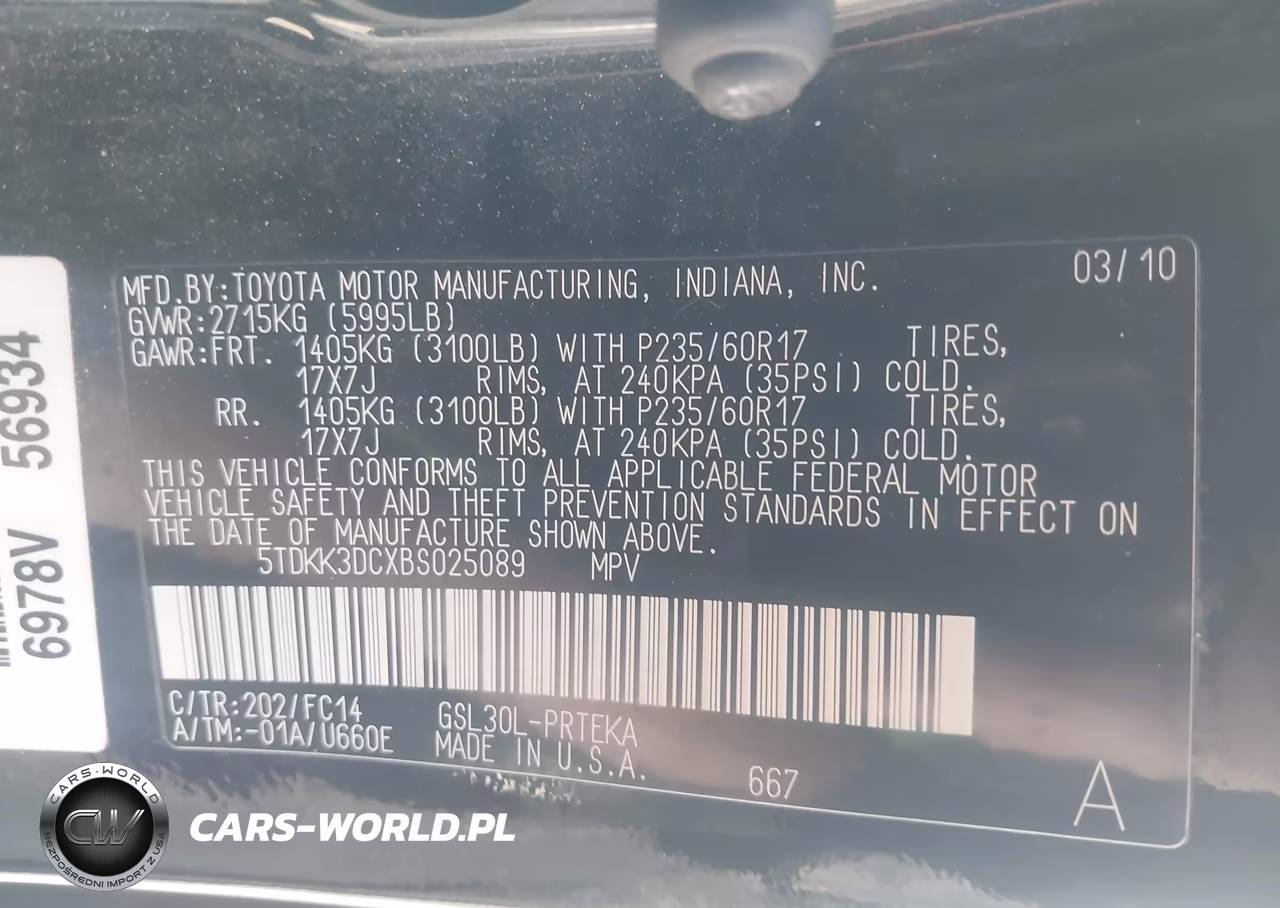 2011 Toyota Sienna Le V6 VIN:5TDKK3DCXBS025089 - 9