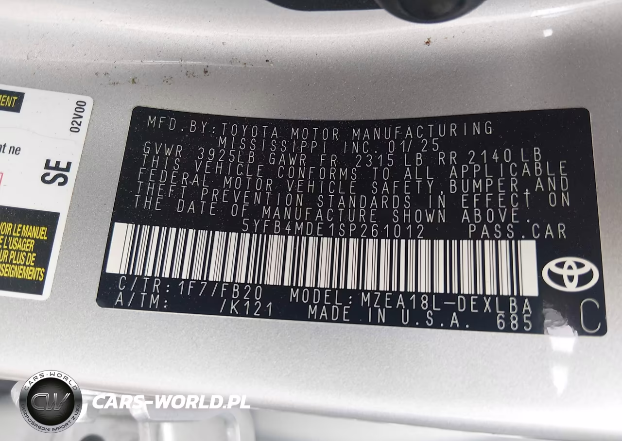 2025 Toyota Corolla Le VIN:5YFB4MDE1SP261012 - 9