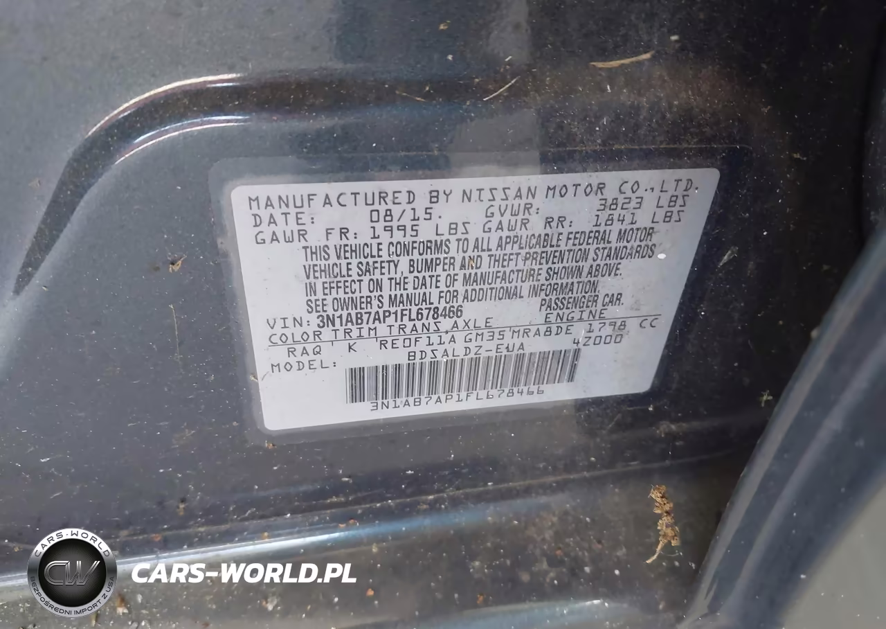 2015 Nissan Sentra Sv VIN:3N1AB7AP1FL678466 - 9