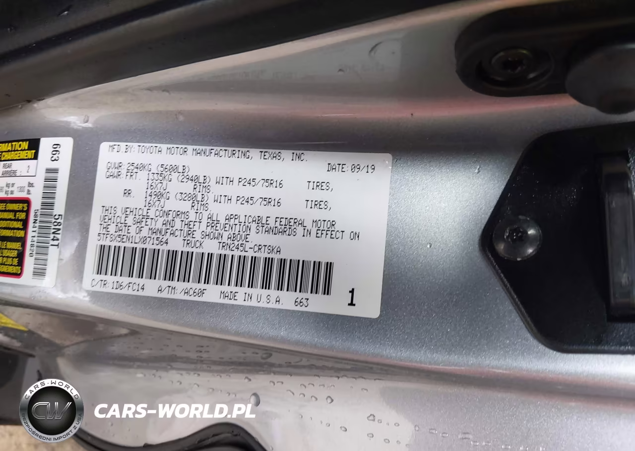 2020 Toyota Tacoma Sr5 VIN:5TFSX5EN1LX071564 - 9