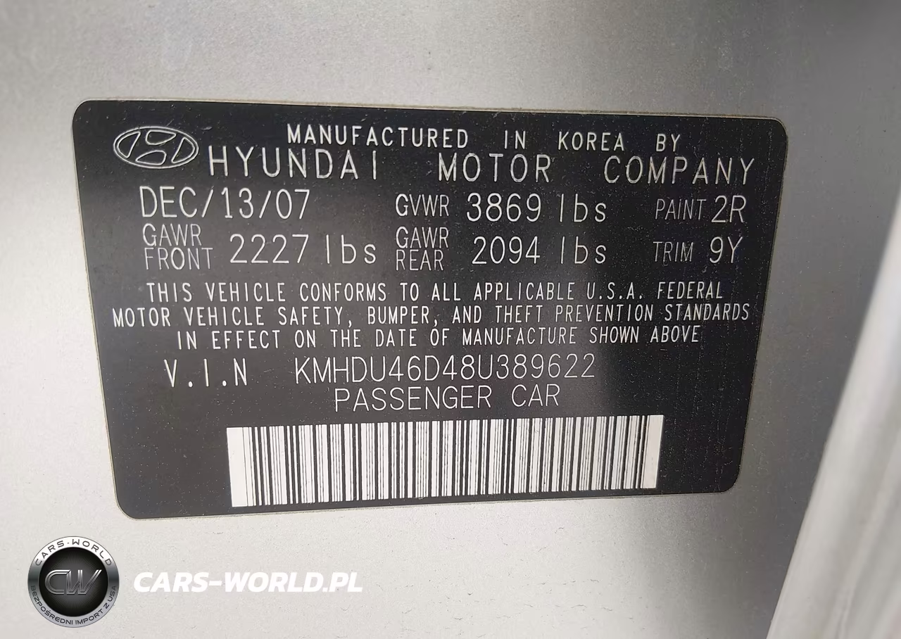 2008 Hyundai Elantra Gls-Se VIN:KMHDU46D48U389622 - 9