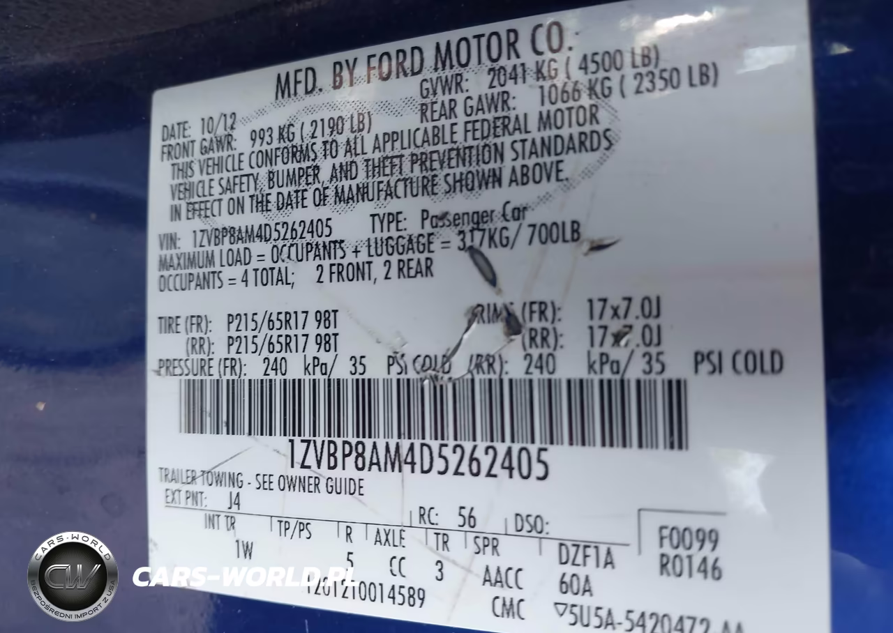 2013 Ford Mustang V6 VIN:1ZVBP8AM4D5262405 - 9