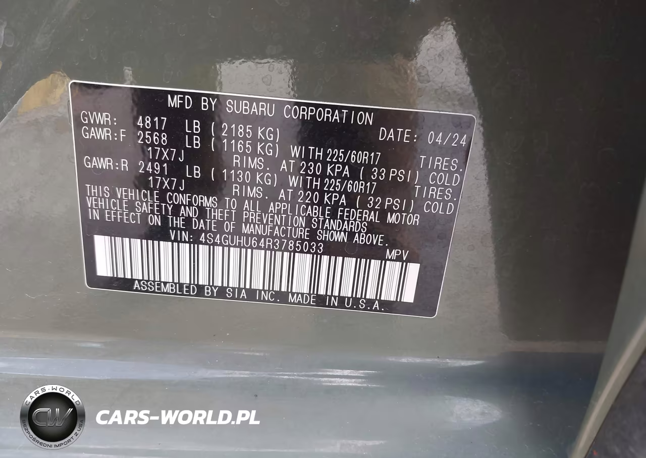 2024 Subaru Crosstrek Wilderness VIN:4S4GUHU64R3785033 - 9
