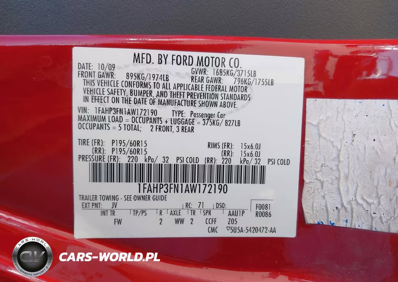 2010 Ford Focus Se VIN:1FAHP3FN1AW172190 - 9
