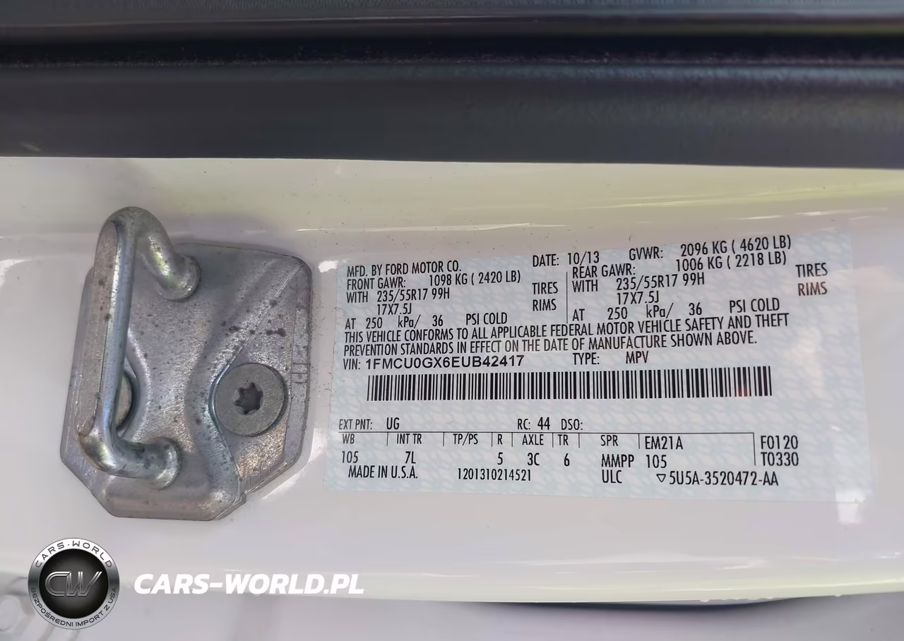 2014 Ford Escape Se VIN:1FMCU0GX6EUB42417 - 9