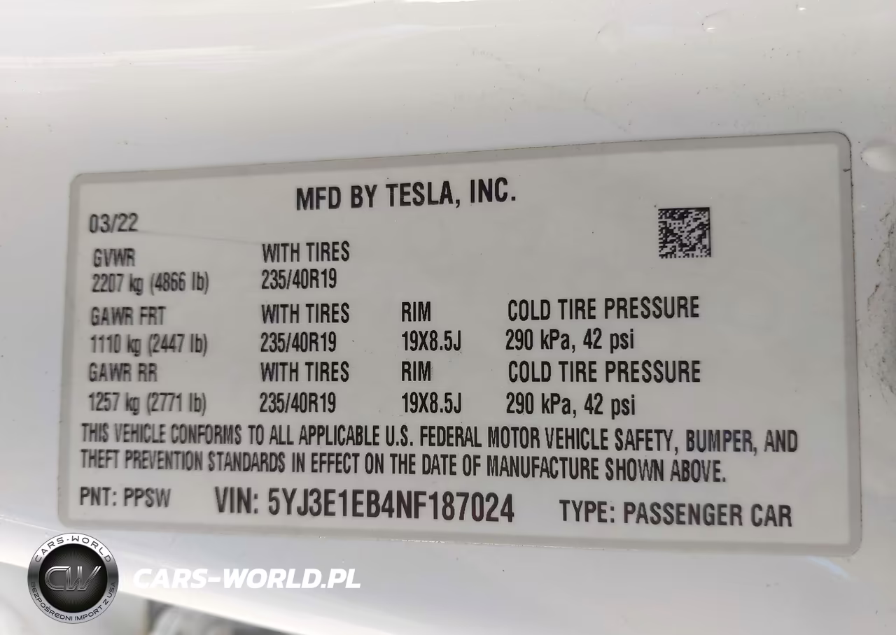2022 Tesla Model 3 Long Range Dual Motor All-Wheel Drive VIN:5YJ3E1EB4NF187024 - 9