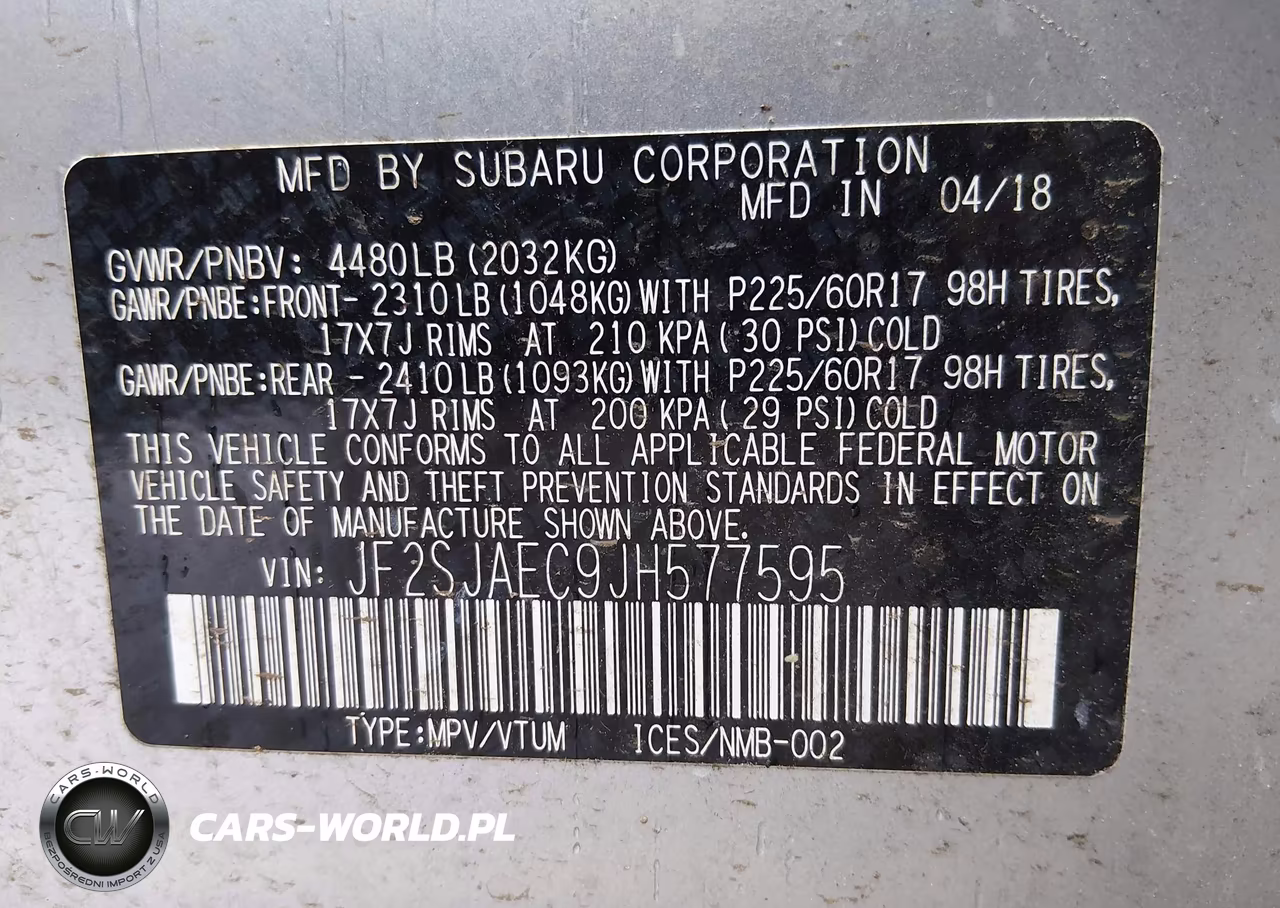 2018 Subaru Forester 2.5I Premium VIN:JF2SJAEC9JH577595 - 9