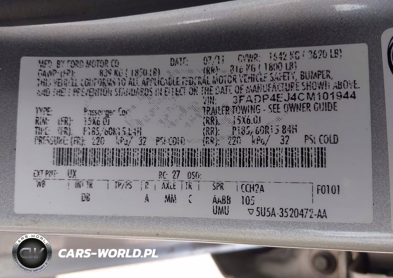 2012 Ford Fiesta Se VIN:3FADP4EJ4CM101944 - 9