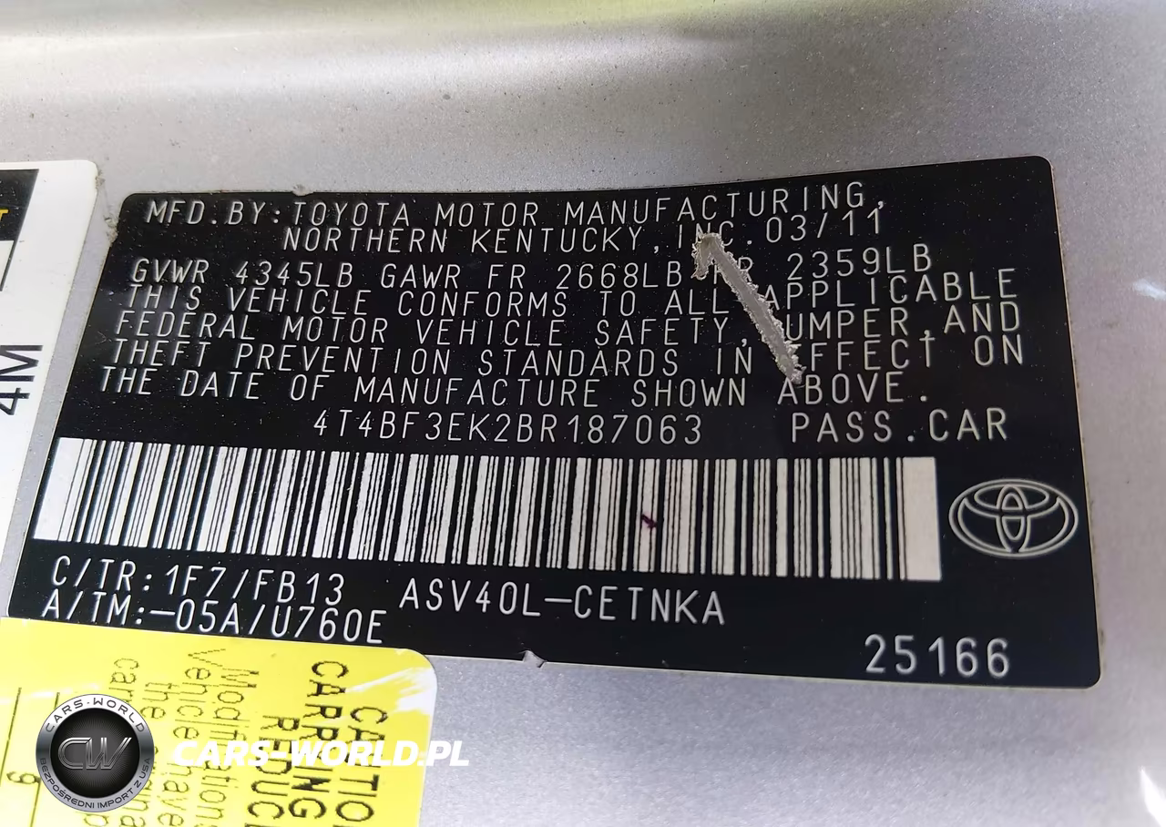 2011 Toyota Camry Le VIN:4T4BF3EK2BR187063 - 9
