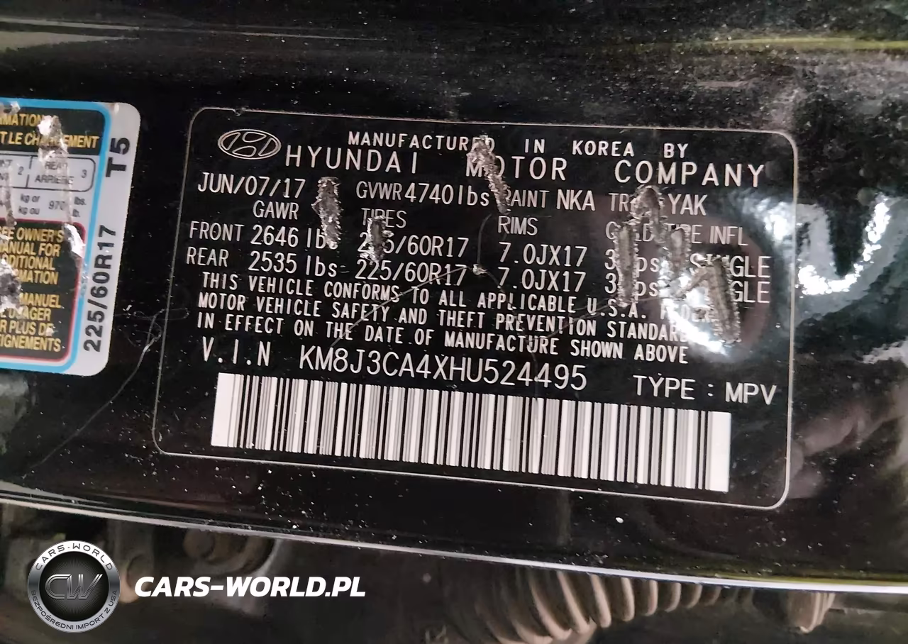 2017 Hyundai Tucson Se Plus VIN:KM8J3CA4XHU524495 - 9