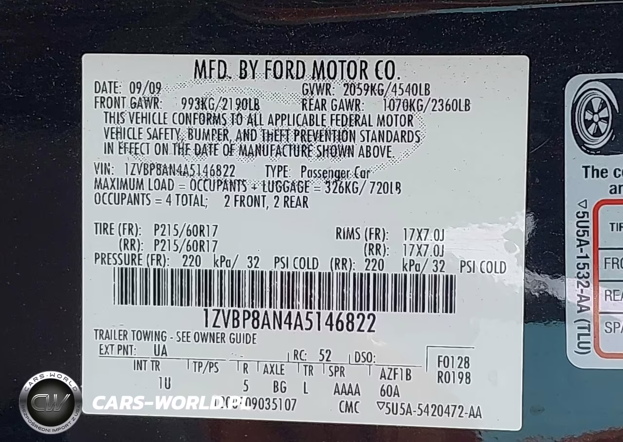 2010 Ford Mustang V6-V6 Premium VIN:1ZVBP8AN4A5146822 - 9