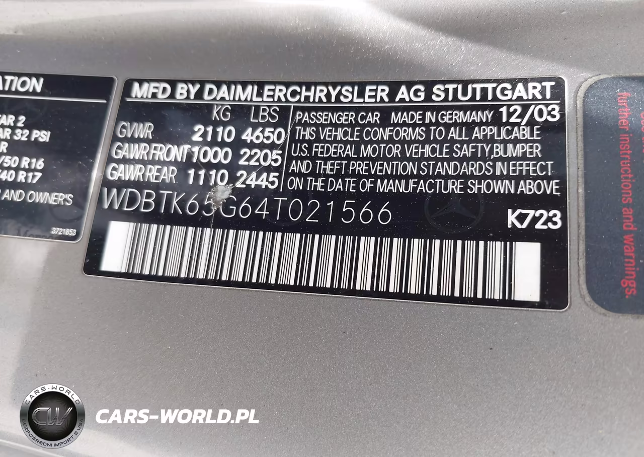 2004 Mercedes-Benz Clk 320 VIN:WDBTK65G64T021566 - 9