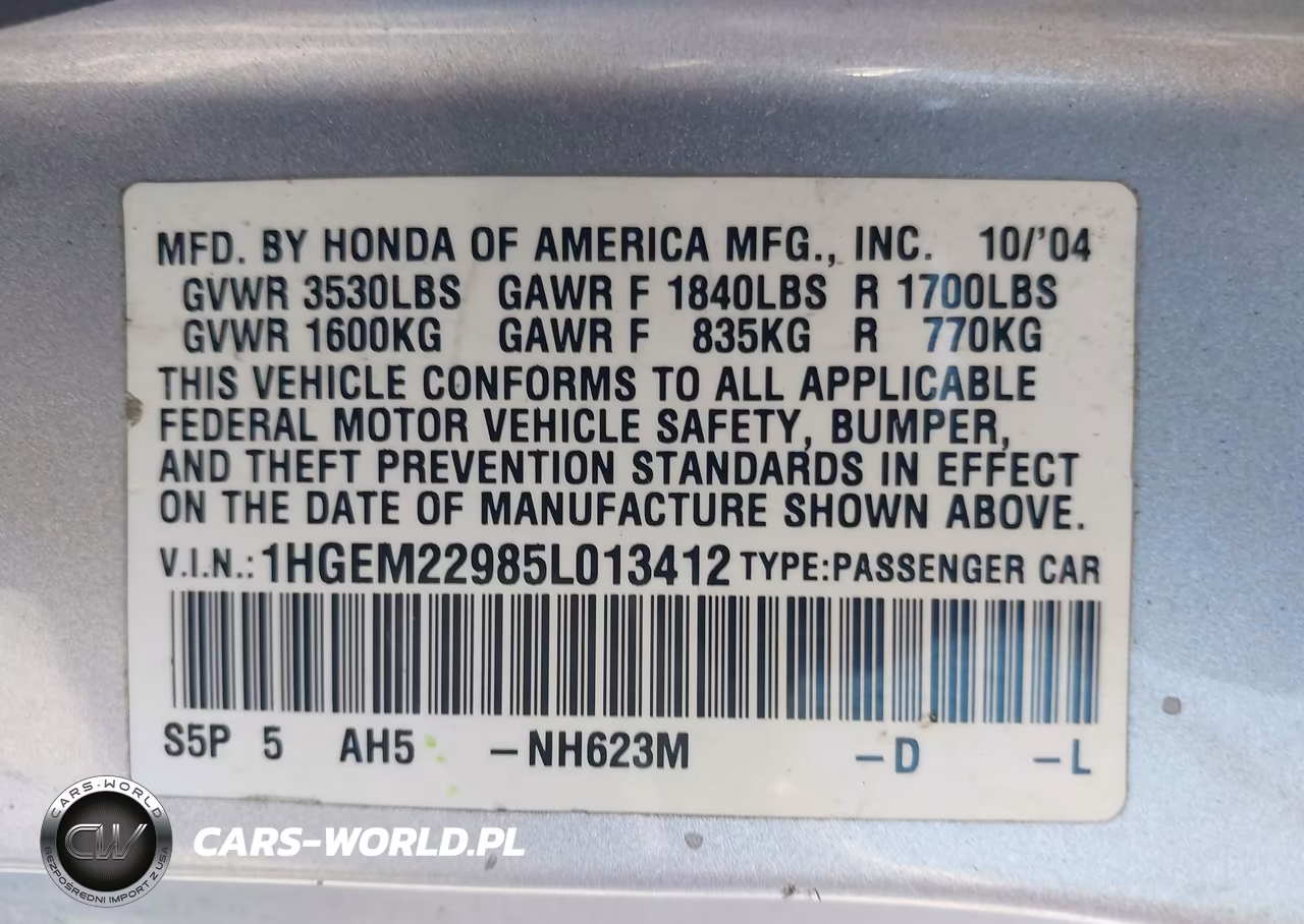 2005 Honda Civic Ex VIN:1HGEM22985L013412 - 9