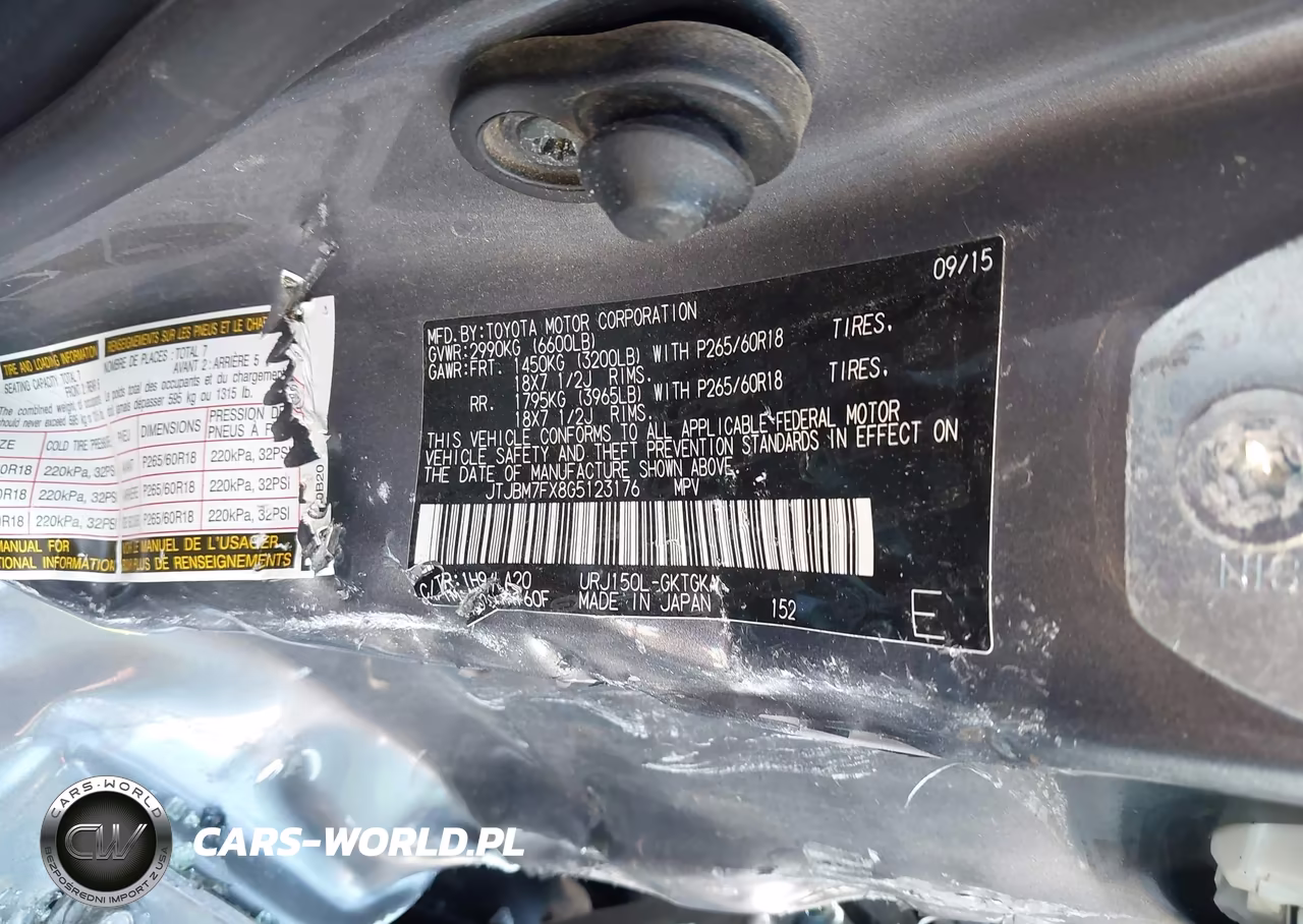 2016 Lexus Gx 460 VIN:JTJBM7FX8G5123176 - 9