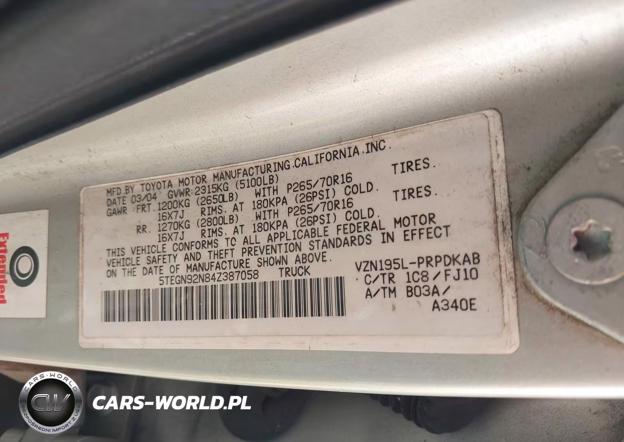 2004 Toyota Tacoma Prerunner V6 VIN:5TEGN92N84Z387058 - 9