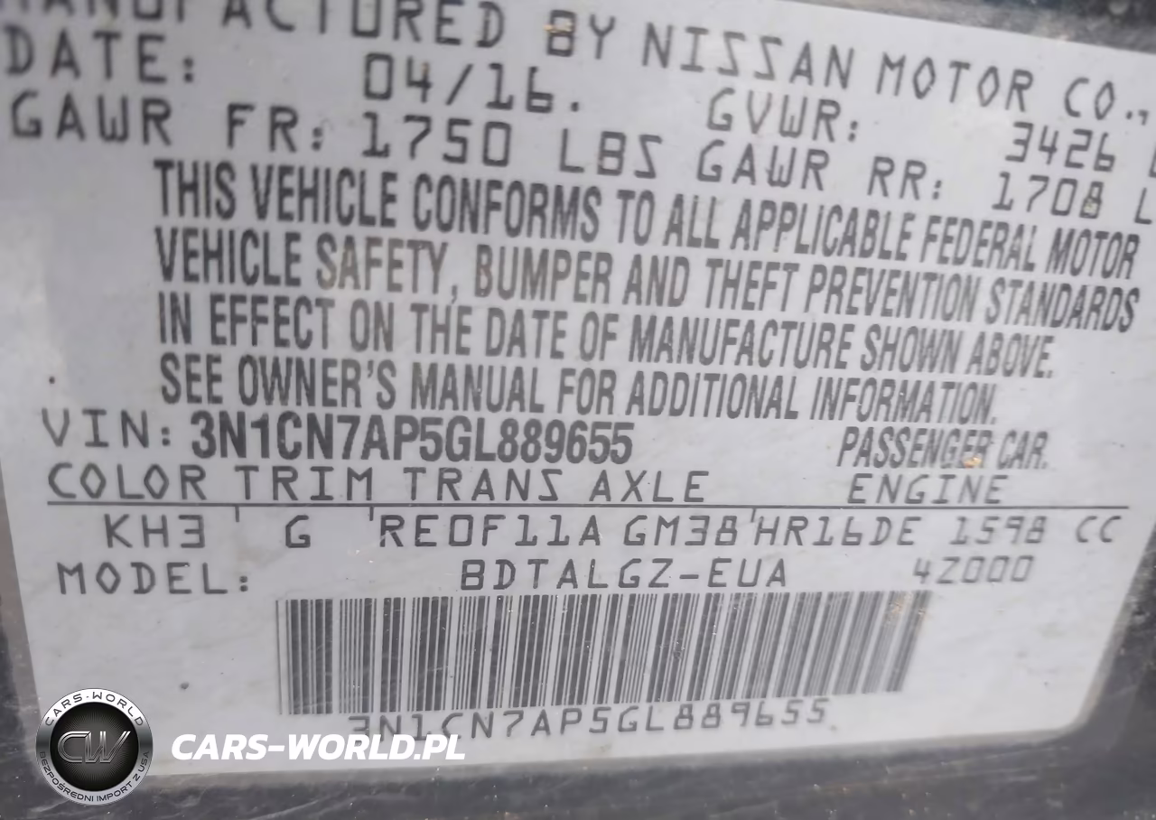 2016 Nissan Versa 1.6 Sl VIN:3N1CN7AP5GL889655 - 9