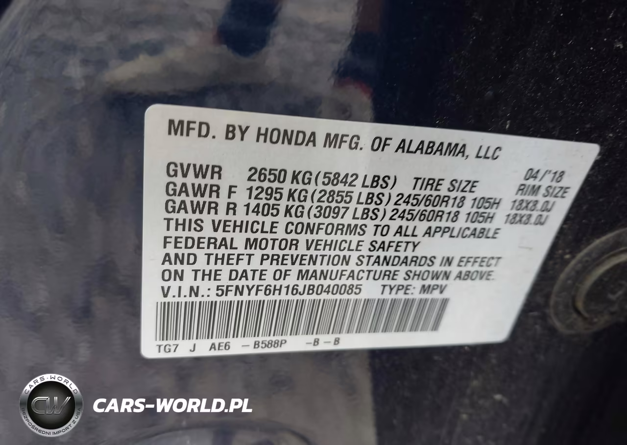 2018 Honda Pilot Lx VIN:5FNYF6H16JB040085 - 9