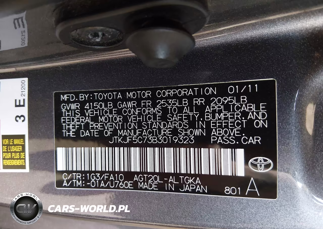 2011 Scion Tc VIN:JTKJF5C73B3019323 - 9