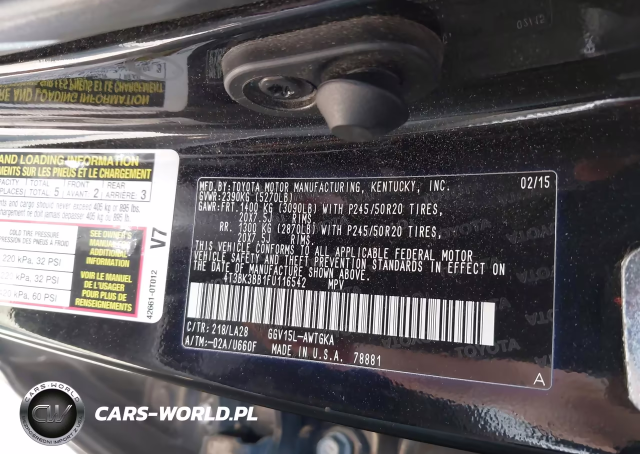 2015 Toyota Venza Xle V6 VIN:4T3BK3BB1FU116542 - 9