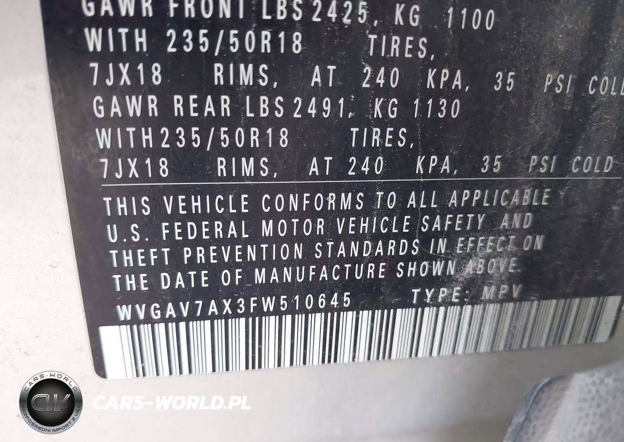 2015 Volkswagen Tiguan Se VIN:WVGAV7AX3FW510645 - 9
