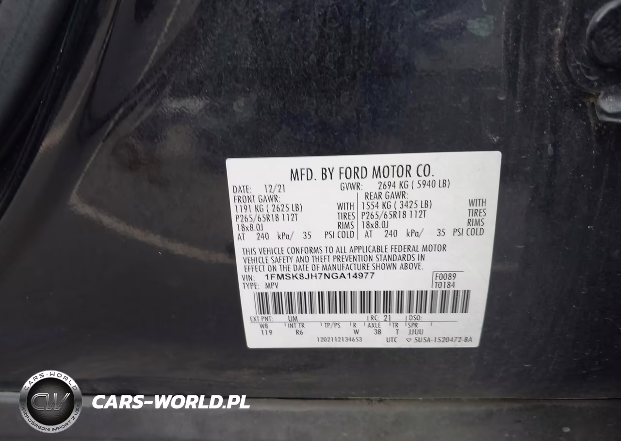 2022 Ford Explorer Timberline VIN:1FMSK8JH7NGA14977 - 9