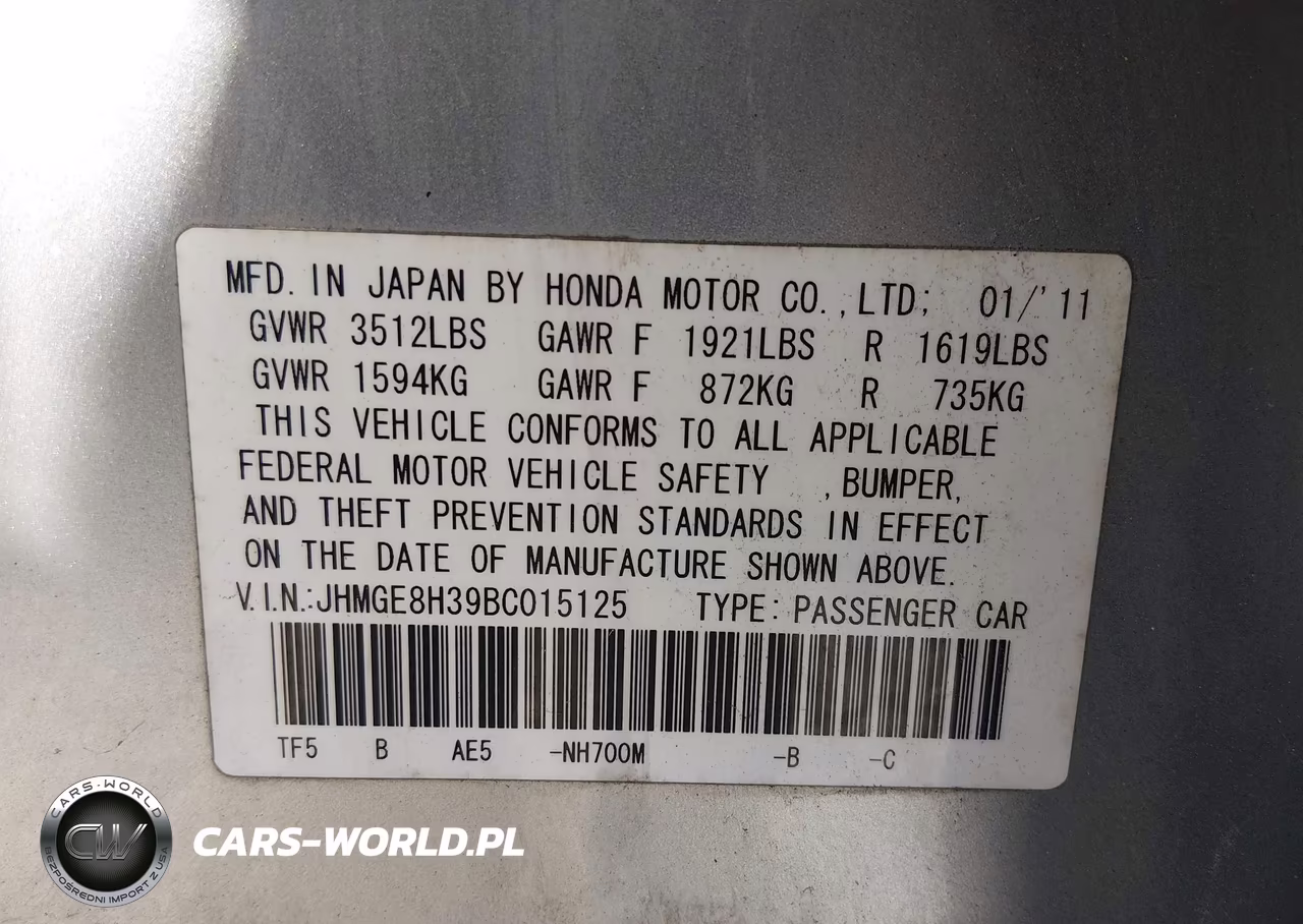 2011 Honda Fit VIN:JHMGE8H39BC015125 - 9