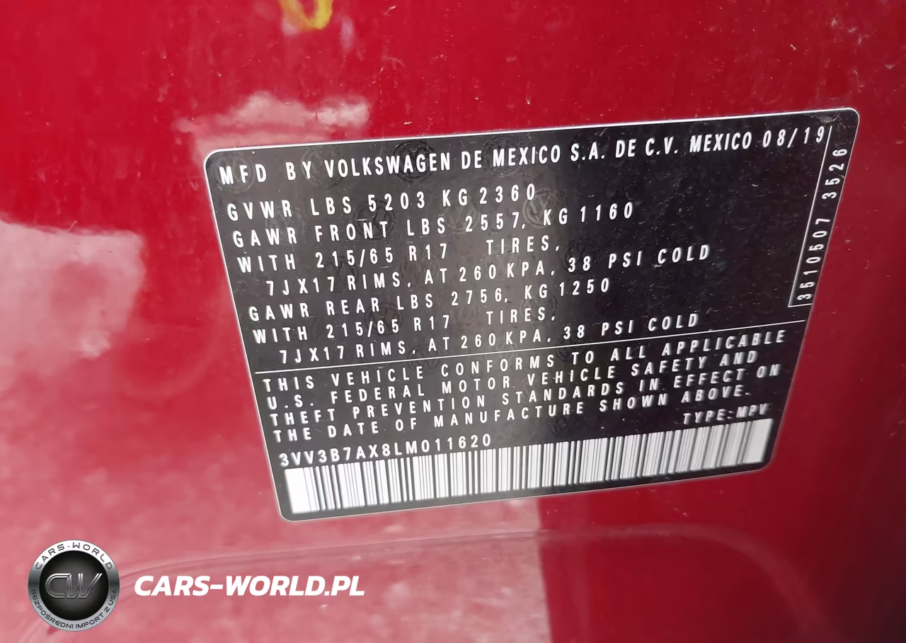 2020 Volkswagen Tiguan 2.0T Se-2.0T Se R-Line Black-2.0T Sel VIN:3VV3B7AX8LM011620 - 9