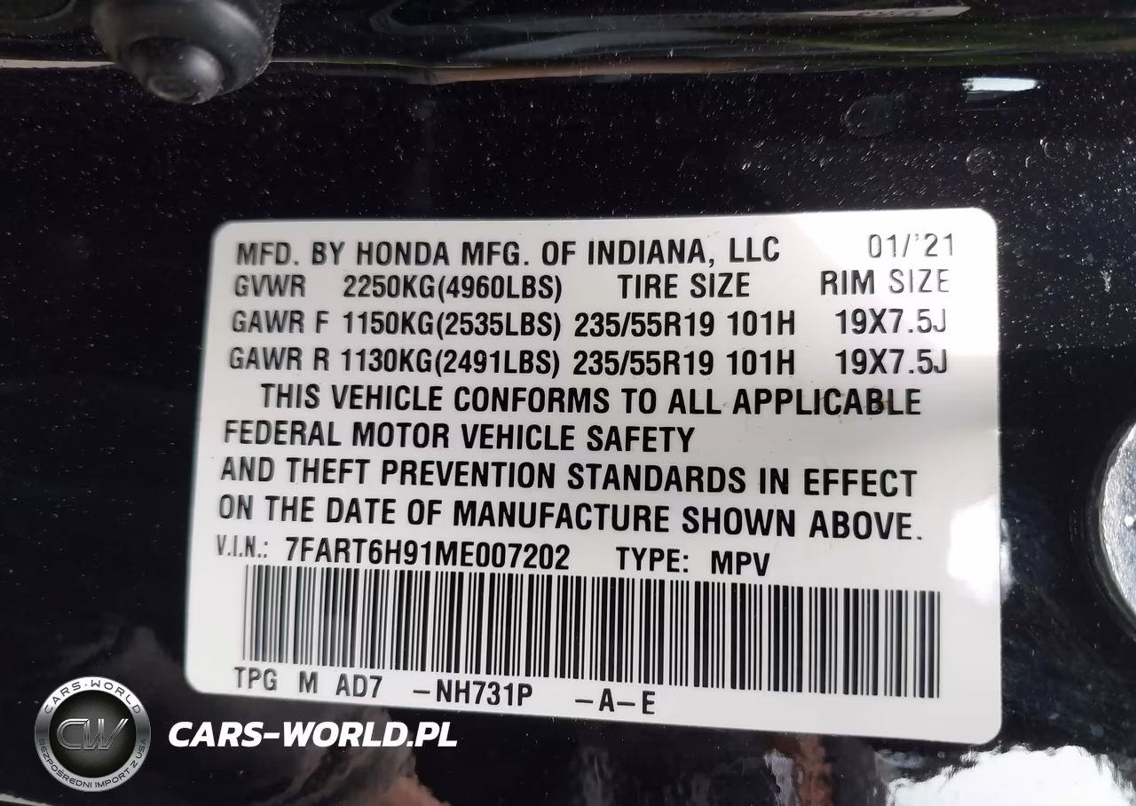 2021 Honda Cr-V Hybrid Touring VIN:7FART6H91ME007202 - 9