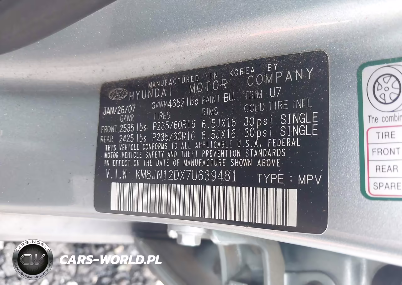 2007 Hyundai Tucson Limited-Se VIN:KM8JN12DX7U639481 - 9