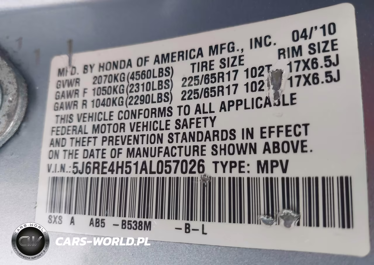 2010 Honda Cr-V Ex VIN:5J6RE4H51AL057026 - 9