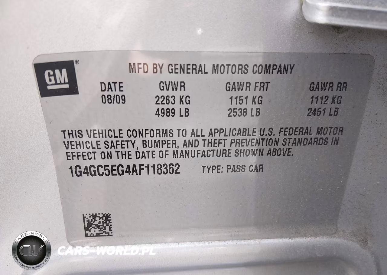 2010 Buick Lacrosse Cxl VIN:1G4GC5EG4AF118362 - 9