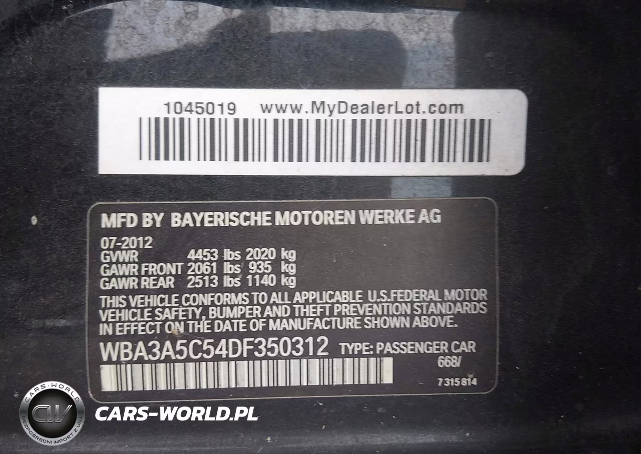 2013 BMW 328I VIN:WBA3A5C54DF350312 - 9