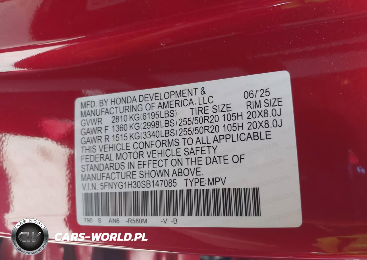 2025 Honda Pilot Sport VIN:5FNYG1H30SB147085 - 9